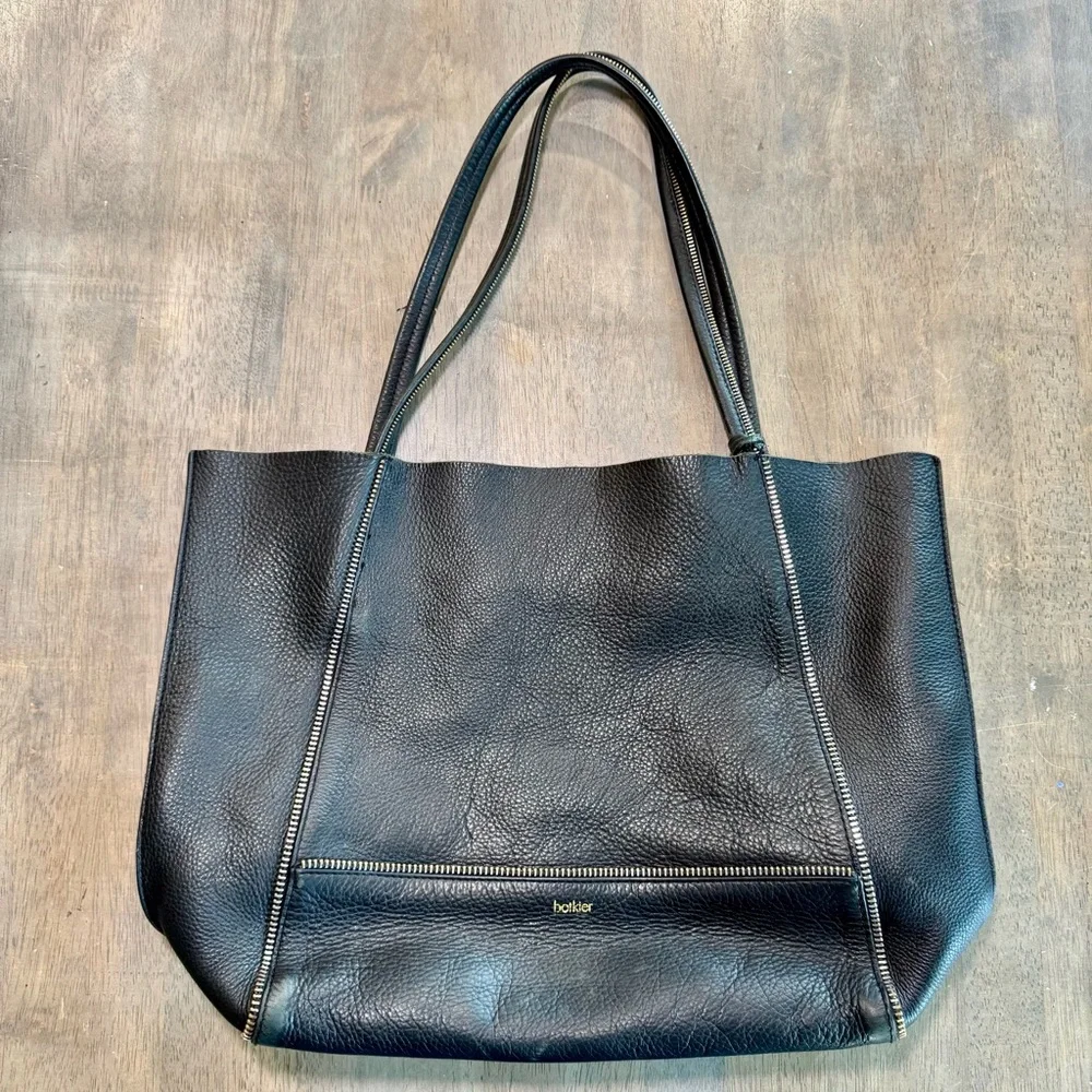 Botkier Soho Black Pebbled Leather Tote Shoulder Handbag - Picture 2 of 11